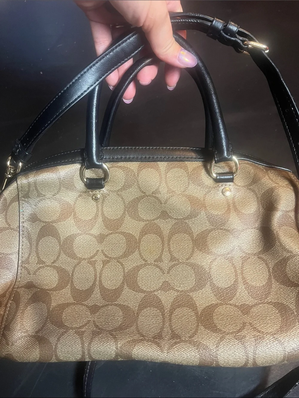 Coach Rowan Satchel and Matching Wallet in Signature Canvas and Black